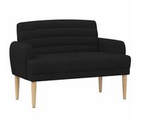 vidaXL Canapé love seat avec capitonnage en boutons Noir Tissu 42041777