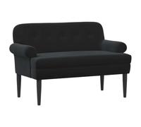 vidaXL Canapé Love Seat avec capitonnage en Boutons Noir Velours (V),