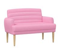 vidaXL Canapé Love Seat avec capitonnage en Boutons Rose Tissu,
