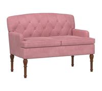 vidaXL Canapé Love Seat avec capitonnage en Boutons Rose Velours