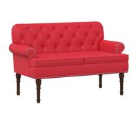 vidaXL Canapé Love Seat avec capitonnage en Boutons Rouge Simili Cuir,