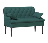 vidaXL Canapé Love Seat avec capitonnage en Boutons Vert foncé Tissu,