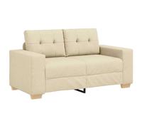 Canapé Loveseat vidaXL Crème 120 cm en tissu