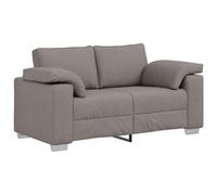 vidaXL Canapé Moderne 160 x 77 x 82 cm en Tissu Taupe, Finition Mat Lisse, résistant aux Taches, Polyester, accoudoirs carrés, Pieds stylés, Assise Confortable et Polyvalente.