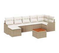 vidaXL Canapé modulable d'extérieur, avec Coussins Beige et crème. Il est résistant aux UV, Super Confortable et se Compose de 4 pièces. Idéal pour Le Jardin ou la terrasse.