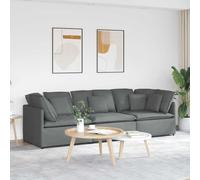 Vidaxl Canapé Modulaire Avec Coussins En Tissu Gris Foncé Gris