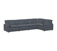 Vidaxl Canapé Modulaire Avec Coussins En Velours Gris Foncé Gris