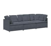 Vidaxl Canapé Modulaire Avec Coussins En Velours Gris Foncé Gris