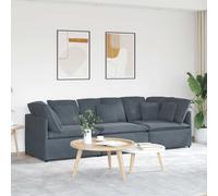 Vidaxl Canapé Modulaire Avec Coussins En Velours Gris Foncé Gris