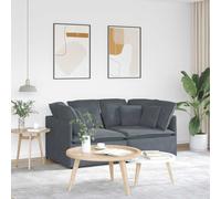Vidaxl Canapé Modulaire Avec Coussins En Velours Gris Foncé Gris