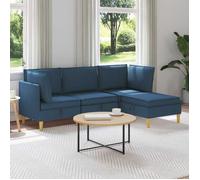 vidaXL Canapé modulaire avec rangement 4 pc Bleu Tissu 3413715