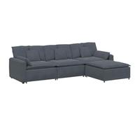 Vidaxl Canapé Modulaire Avec Repose-Pieds Et Coussins Gris Foncé Gris