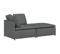 Vidaxl Canapé Modulaire Et Repose-Pieds Et Coussins Tissu Gris Foncé Gris