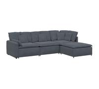 Vidaxl Canapé Modulaire Et Repose-Pieds Et Coussins Velours Gris Foncé Gris