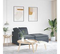 vidaXL Canapé modulaire et Repose-Pieds et Coussins Velours Gris foncé, canapé sectionnel, canapé Moderne, canapé Familial