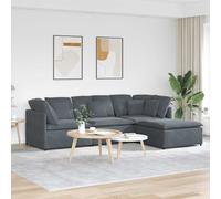 Vidaxl Canapé Modulaire Et Repose-Pieds Et Coussins Velours Gris Foncé Gris