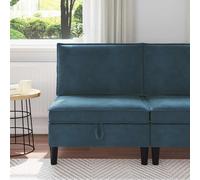 vidaXL Canapé moyen avec rangement Bleu Velours