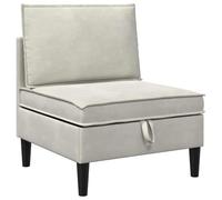 vidaXL Canapé moyen avec rangement en velours crème, salon, canapé moderne, siège en velours chic, rectangulaire, espace spacieux, meubles pratiques et élégants