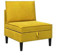vidaXL Canapé moyen avec rangement en velours jaune, salon, canapé moderne, siège en velours chic, rectangulaire, espace spacieux, meubles pratiques et élégants