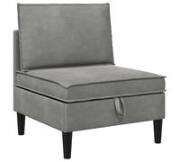 vidaXL Canapé moyen avec rangement gris clair velours, salon, canapé moderne, siège en velours chic, rectangulaire, espace spacieux, meubles pratiques et élégants
