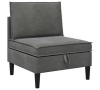 vidaXL Canapé moyen avec rangement gris foncé velours, salon, canapé moderne, siège en velours chic, rectangulaire, espace spacieux, meubles pratiques et élégants