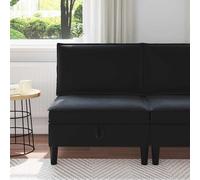 vidaXL Canapé moyen avec rangement Noir Velours