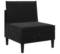 vidaXL Canapé moyen avec rangement, noir, velours, salon, canapé moderne, siège en velours chic, rectangulaire, espace spacieux, meubles pratiques et élégants
