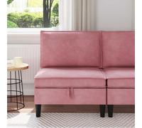 vidaXL Canapé moyen avec rangement Rose Velours