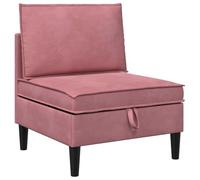 vidaXL Canapé moyen avec rangement rose velours, salon, canapé moderne, siège en velours chic, rectangulaire, espace spacieux, meubles pratiques et élégants