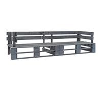 Vidaxl Canapé Palette 2 Places De Jardin Gris Bois Gris