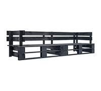 Vidaxl Canap¿¿ Palette ¿¿ 2 Places De Jardin Noir Bois Noir
