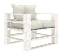 Vidaxl Canapé Palette De Jardin Avec Coussins Beige Bois