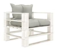 Vidaxl Canapé Palette De Jardin Avec Coussins Taupe Bois