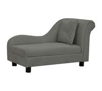 Vidaxl Canapé Pour Chien Avec Oreiller Gris Foncé 83x44x44 Cm Peluche