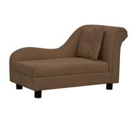 Vidaxl Canapé Pour Chien Avec Oreiller Marron 83x44x44 Cm Peluche