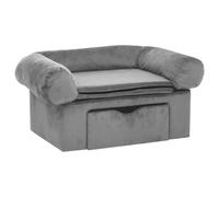 vidaXL Canapé pour chien avec tiroir Gris 75x50x38 cm Peluche