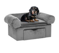 vidaXL Canapé pour Chien avec Tiroir Gris 75x50x38 cm Peluche Sofa Animaux 171076
