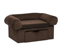 Canapé pour Chien avec Tiroir Gris 75x50x38 cm Peluche Sofa Animaux vidaXL