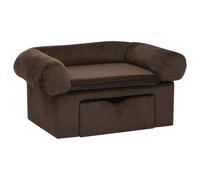 Canapé pour Chien avec Tiroir Gris 75x50x38 cm Peluche Sofa Animaux vidaXL