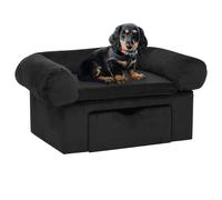 Vidaxl Canapé Pour Chien Avec Tiroir Noir 75x50x38 Cm Peluche