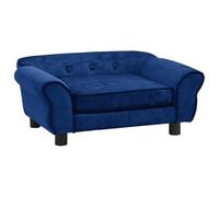 vidaXL Canapé pour chien rectangulaire en peluche 72x45x30 cm Bleu