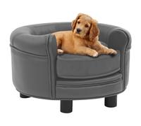 Vidaxl Canapé Pour Chien Gris 48x48x32 Cm Peluche Et Similicuir Gris