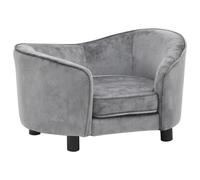vidaXL Canapé pour Chien Gris 69x49x40 cm Peluche Sofa pour Chat Animaux 170941