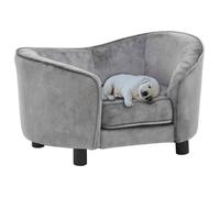 vidaXL Canapé pour Chien Gris 69x49x40 cm Peluche Sofa pour Chat Animaux 170941