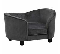 vidaXL Canapé pour Chien Gris Foncé 69x49x40 cm Peluche Sofa Chats Animaux