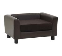 Canapé pour Chien Marron 60x43x30 cm Peluche et Similicuir Sofa Chat vidaXL