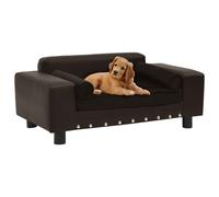 Vidaxl Canapé Pour Chien Marron 81x43x31 Cm Peluche Et Similicuir