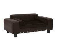 vidaXL Canapé pour Chien Marron 81x43x31 cm Peluche et Similicuir Sofa Chat 170955