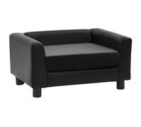 vidaXL Canapé pour chien Noir 60x43x30 cm Peluche et similicuir