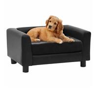 vidaXL Canapé pour Chien Noir 60x43x30 cm Peluche et Similicuir Sofa pour Chat 170960